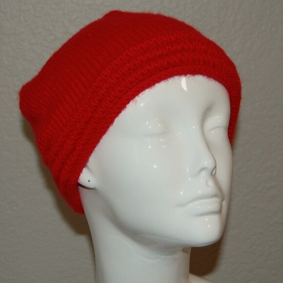 NEW Handmade Bright Red Cap, Women Size OS - Picture 7 of 12